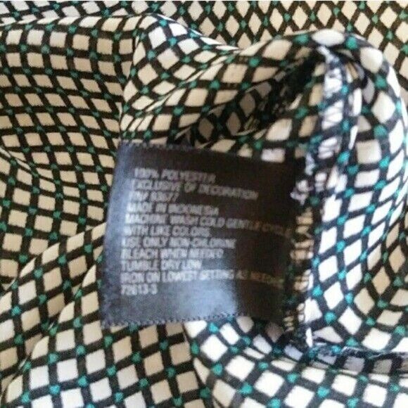 Worthington White & Black Geometric Patterned Lace Shoulder Sleeveless Blouse S - Picture 4 of 5